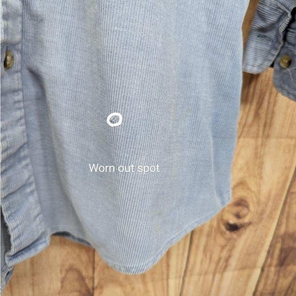 Vintage Outdoor Exchange blue corduroy button down longsleeve size M - Picture 8 of 9